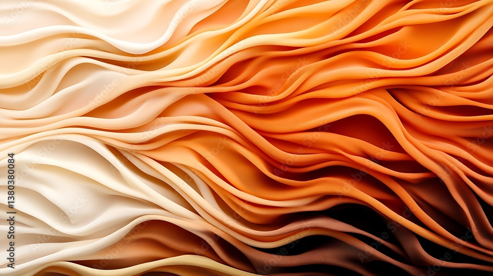 Obraz premium Abstract Orange Wave Flowing Fabric Texture.