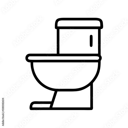 Toilet bowl outline vector image for bathroom plumbing and sanitary ware design and home improvement projects