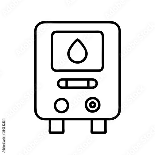 Outline water purifier icon vector illustration for water filter and purification design 100