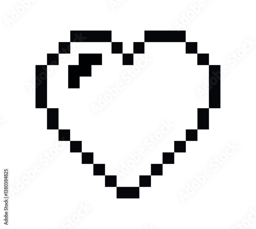 heart retro pixelated bits minimalist drawing element