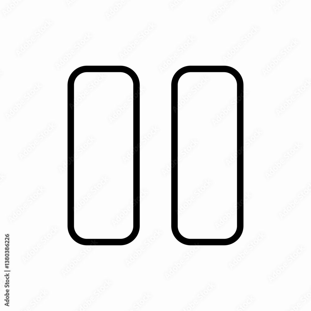Pause bars icon vector sign Pause bars icon vector sign