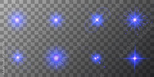 Lens Flare, light glow effect. sun or realistic shining star with backlight effect. bokeh glitter and sparkles or sparkles on transparent background.