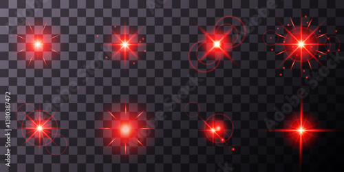 Lens Flare, light glow effect. sun or realistic shining star with backlight effect. bokeh glitter and sparkles or sparkles on transparent background.
