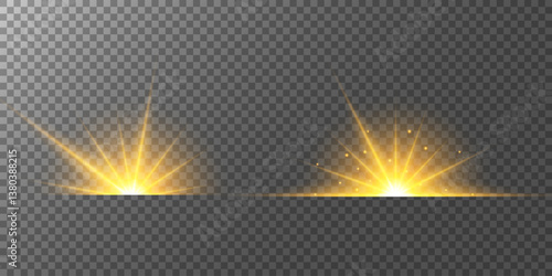 Lens Flare, light glow effect. sun or realistic shining star with backlight effect. bokeh glitter and sparkles or sparkles on transparent background.