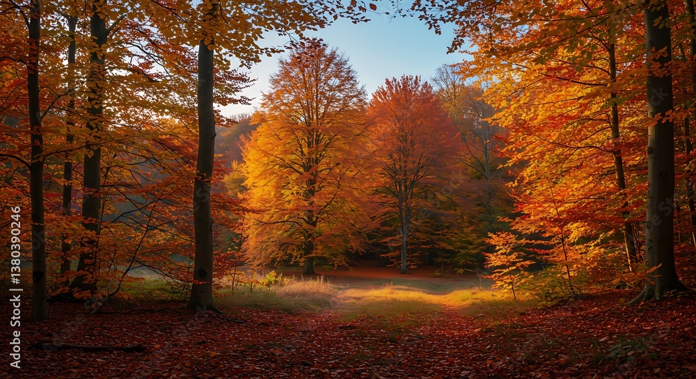 Fototapeta premium Golden Hour Canopy AI Generated