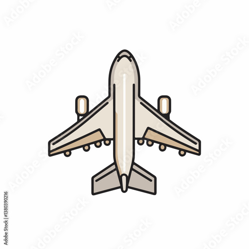 Aeroplane illustration flies overhead against blank background aerospace