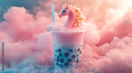 Enchanted Unicorn Bubble Tea: A Dreamy Pink and Blue Beverage