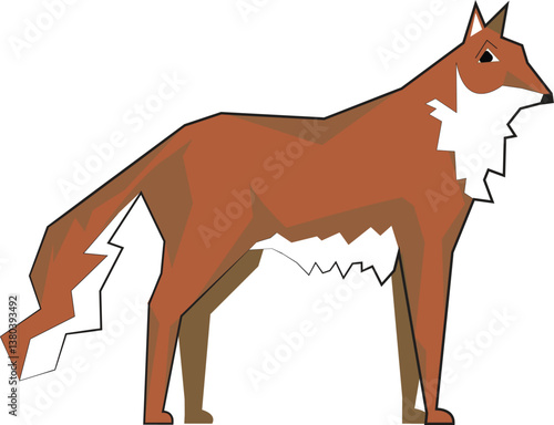 Cartoon fox watching the viewer