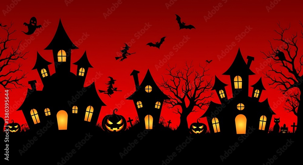 Crimson Night's Silhouette AI Generated Crimson Night's Silhouette AI Generated