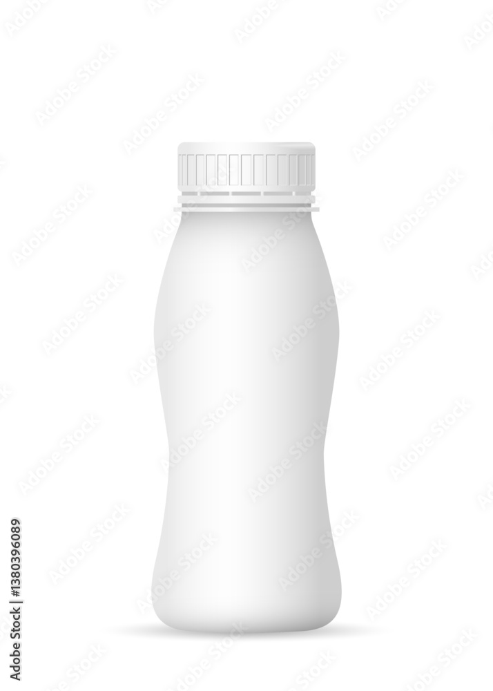 Mockup of a bottle for dairy products. Bottle for yogurt or milk. Vector realistic illustration. Mockup of a bottle for dairy products. Bottle for yogurt or milk. Vector realistic illustration.