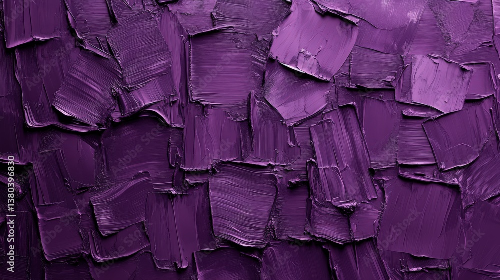 Fototapeta premium Abstract Purple Texture with Thick Paint Strokes on Canvas
