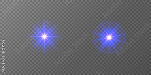 Lens Flare, light glow effect. sun or realistic shining star with backlight effect. bokeh glitter and sparkles or sparkles on transparent background.