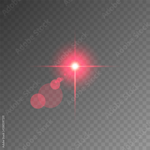 Lens Flare, light glow effect. sun or realistic shining star with backlight effect. bokeh glitter and sparkles or sparkles on transparent background.