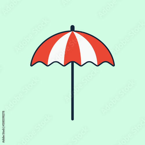 Beach umbrella illustration with playful design and bright colors