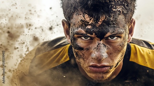 Wallpaper Mural Intense soccer action field portrait dynamic atmosphere close-up passion Torontodigital.ca