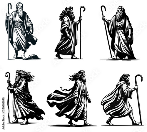 Moses Vector Art Design Drawing