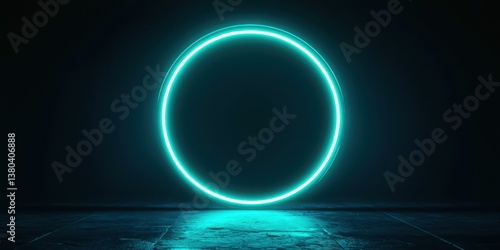 A large, glowing circle is the main focus of the image