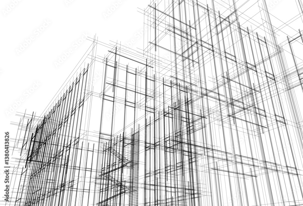 Modern architectural building 3d rendering Modern architectural building 3d rendering