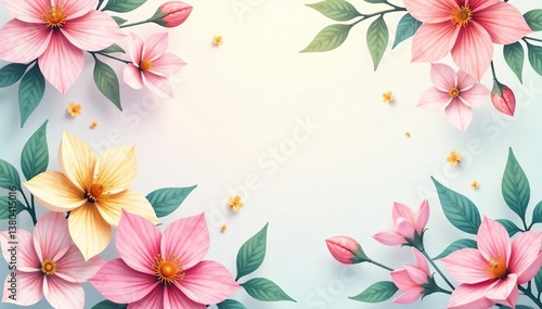 Pastel floral motif, delicate repeat for phone screens, seamless, nature, serene