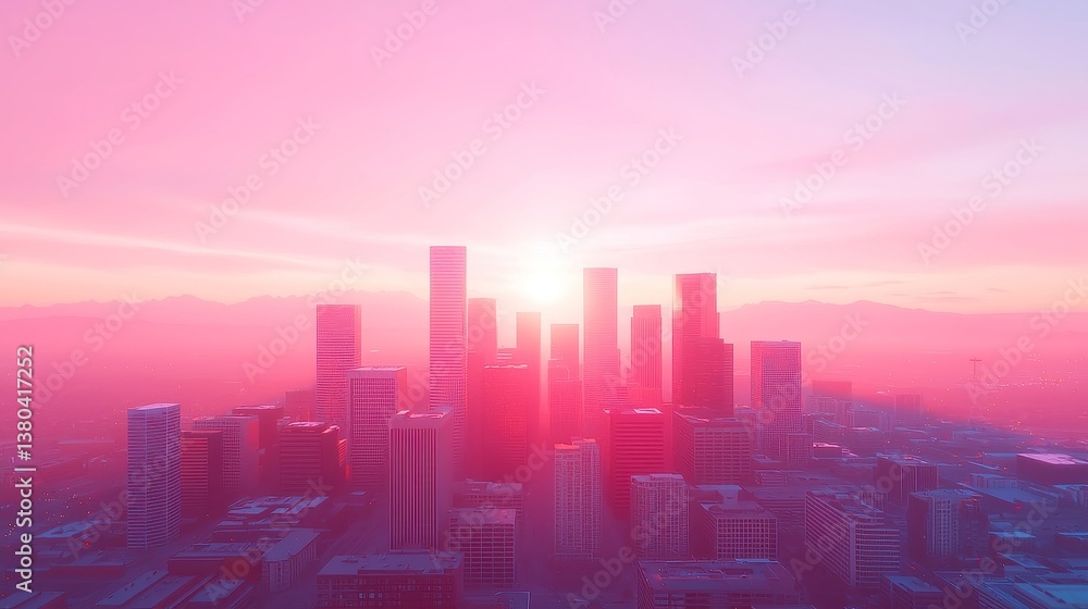 Retro anime-inspired aerial view of Denver's skyline, featuring clean cel shading, soft gradients, vibrant exaggerated sky tones, capturing the city's unique character and charm Retro anime-inspired aerial view of Denver's skyline, featuring clean cel shading, soft gradients, vibrant exaggerated sky tones, capturing the city's unique character and charm
