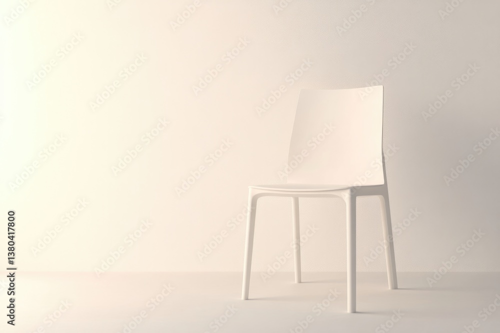 Minimalistic chair placed against soft, light-hued background, e Minimalistic chair placed against soft, light-hued background, e