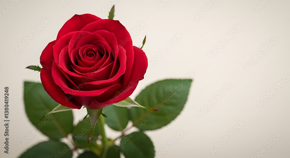 Single Red Rose, Close-up, White Background AI Generated Single Red Rose, Close-up, White Background AI Generated