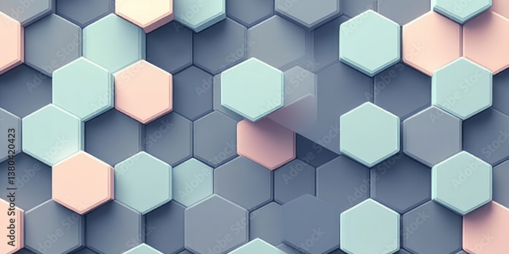 Hexagonal Pattern Design Abstract Geometric Wallpaper Soft Pastel Technology Background Hexagonal Pattern Design Abstract Geometric Wallpaper Soft Pastel Technology Background