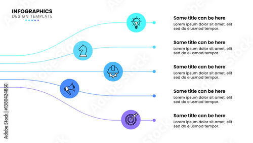 Infographic template. Technology lines with 5 steps