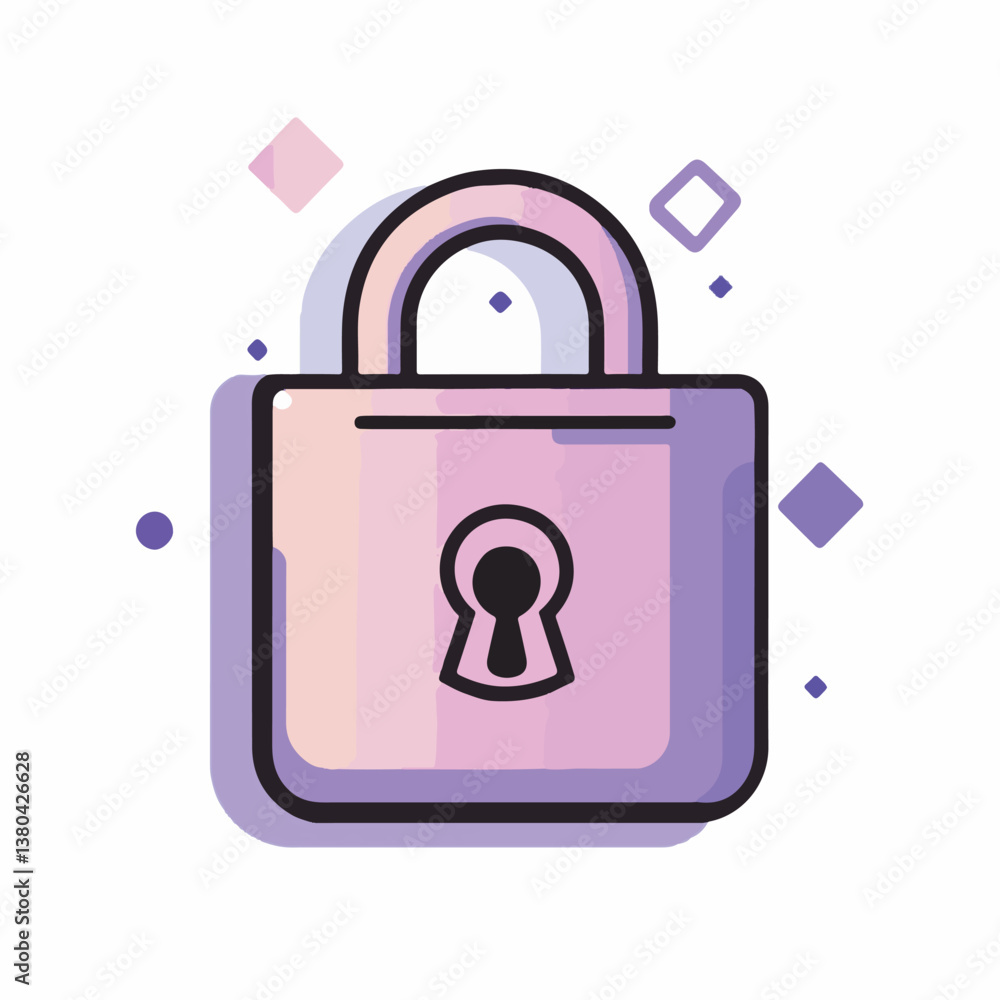 Gradient padlock symbolizes security on white backdrop digitally illustrated Gradient padlock symbolizes security on white backdrop digitally illustrated