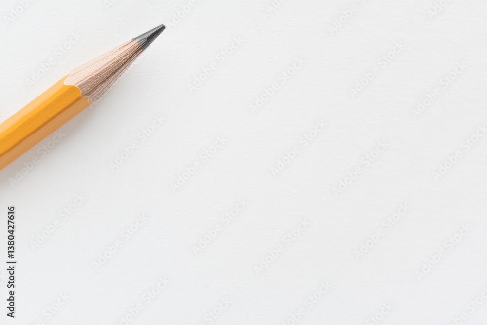 Sharp pencil resting on blank page invites creativity and inspir Sharp pencil resting on blank page invites creativity and inspir