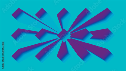 Color glowing wireframe tunnel. Grid tunnel in perspective. Funnel or portal illusion. Optical illusion art