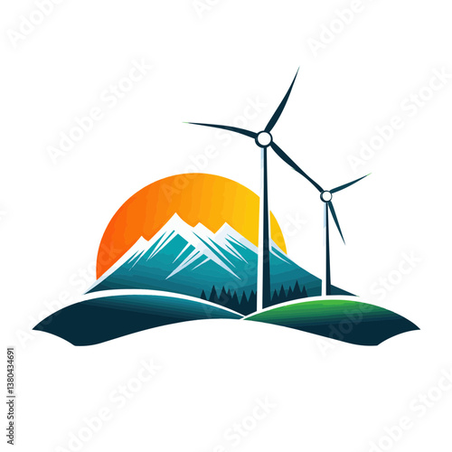 wind turbines in the wind