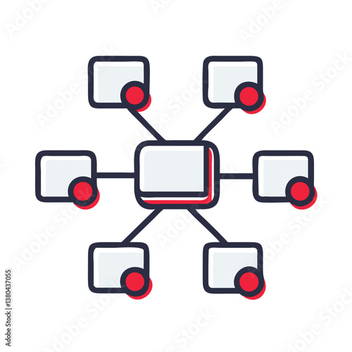 Distributed Network Icon on Transparent Background  