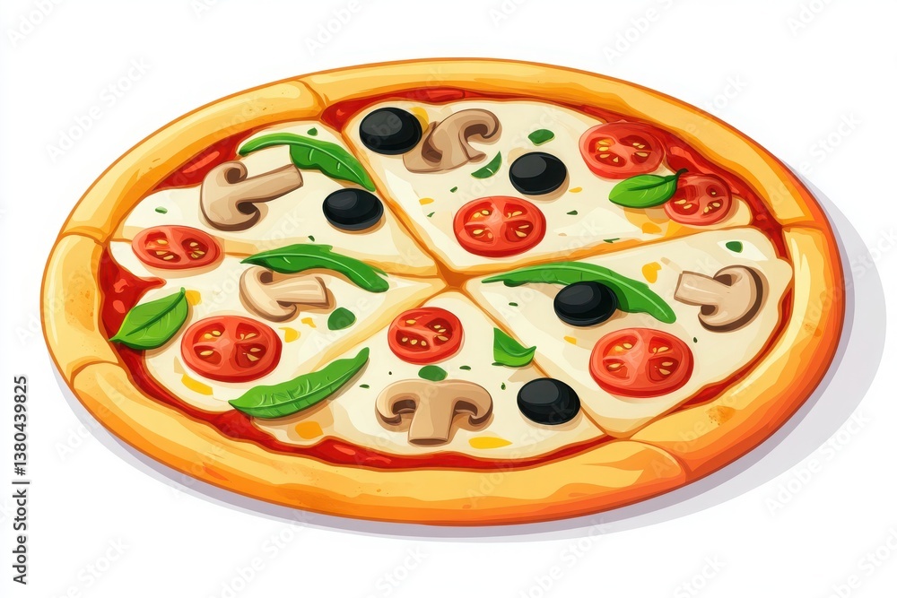 vegetarian pizza with champignon mushrooms vegetarian pizza with champignon mushrooms