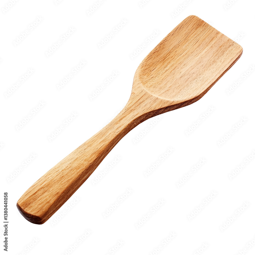Wooden spatula on a transparent background, a versatile kitchen utensil for cooking and baking, showcasing natural wood grain and craftsmanship Wooden spatula on a transparent background, a versatile kitchen utensil for cooking and baking, showcasing natural wood grain and craftsmanship