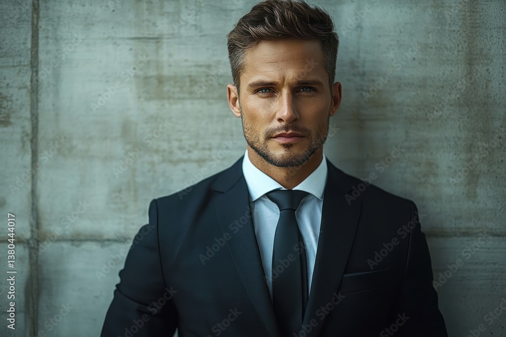 Elegant Gentleman in Stylish Black Suit Modern Portrait Elegant Gentleman in Stylish Black Suit Modern Portrait