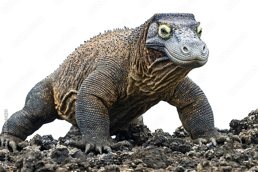 Obraz premium Large Reptile On Rocky Terrain