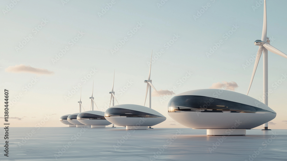 High-Tech Wind Farm with AI-Controlled Turbines for Energy Optimization High-Tech Wind Farm with AI-Controlled Turbines for Energy Optimization