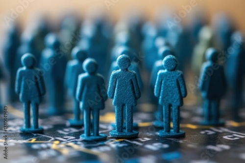 Wallpaper Mural Symbolic Representation of Community: Miniature figures stand shoulder-to-shoulder, a visual metaphor for unity, diversity, and interconnectedness in a macro view. Torontodigital.ca