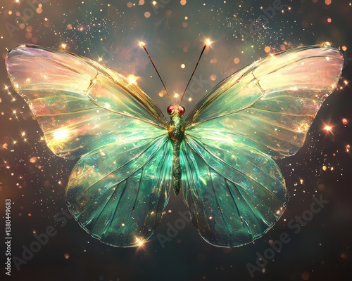 Luminous Butterfly Art: Glittering Wings & Cosmic Glow