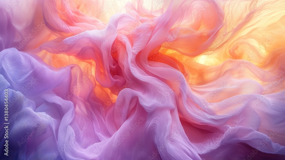 Fototapeta premium Abstract Swirling Fabric: A Symphony of Pastel Hues