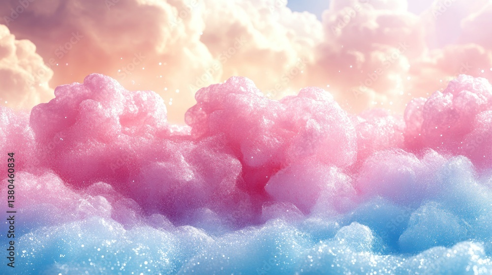 Enchanted Pink and Blue Dreamy Cloudscape Enchanted Pink and Blue Dreamy Cloudscape