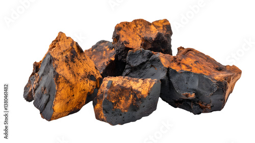 Chaga Mushroom Isolated on White - Professional Studio Shot for Health and Wellness Content