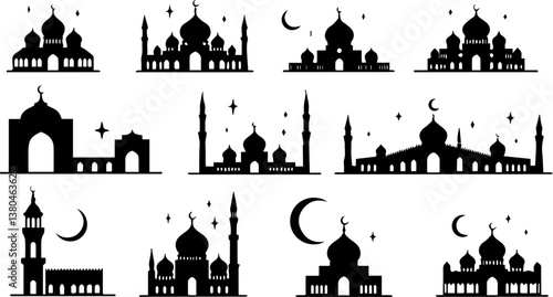 silhouette icon about ramadan , vector illustration