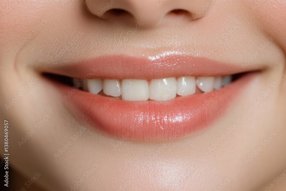 Naklejka premium Bright smile highlights healthy teeth and natural beauty, radiat