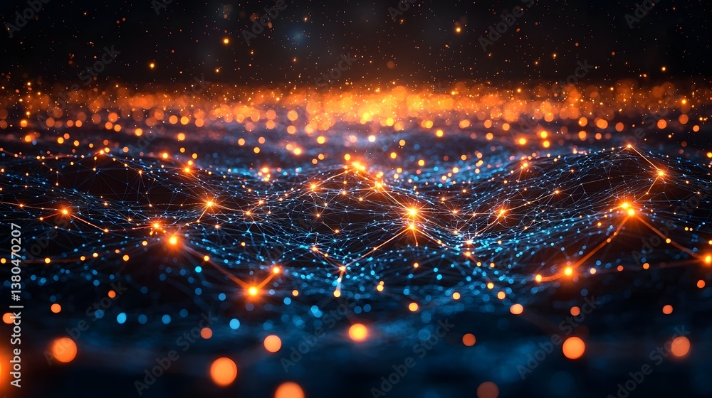 Digital smart grid concept spanning a vast interconnected network Digital smart grid concept spanning a vast interconnected network