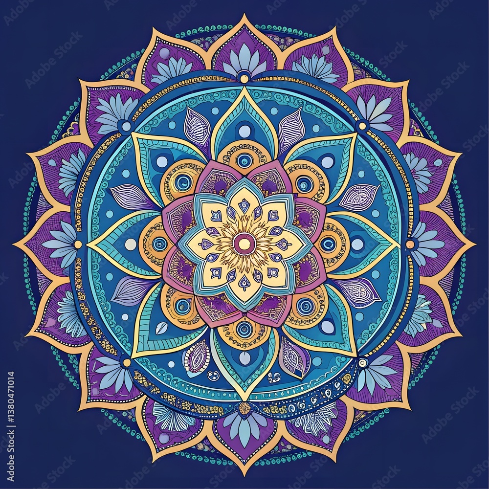 mandala pattern on blue background mandala pattern on blue background