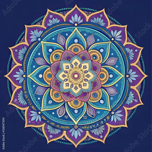 mandala pattern on blue background