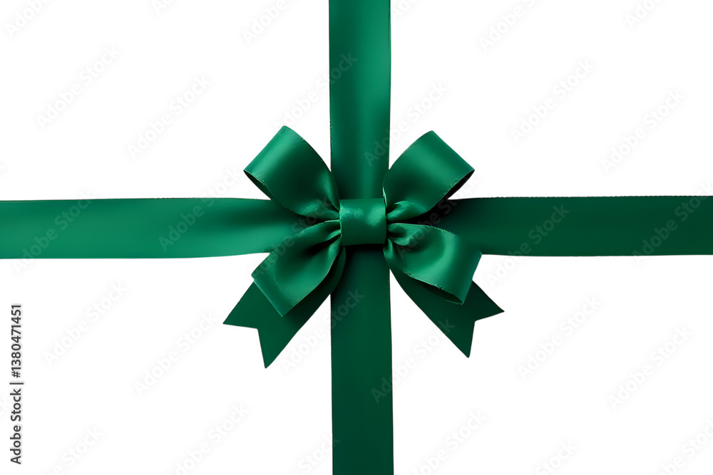 green ribbon with bow isolated on white green ribbon with bow isolated on white