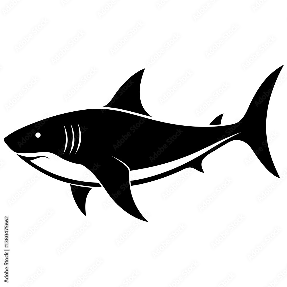 Fototapeta premium Shark white background